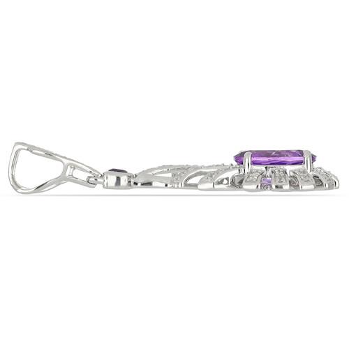 BUY BRAZILIAN AMETHYST GEMSTONE PENDANT IN 925 SILVER